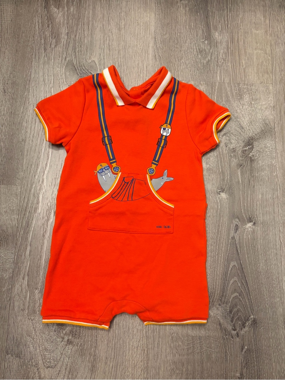 Baby Little Marc Jacobs Orange Romper- Size 12 Month- Pre-owned